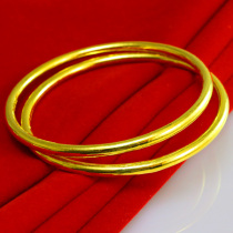 Gold Bracelet 999 Gold Women Mens Aperture Glossy Closed Bracelet Hollow Pure Gold Gift