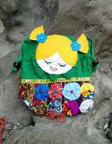 New cartoon cloth art beauty womens bag national clothing handmade flower shoulder bag business gift Yunnan Lijiang children