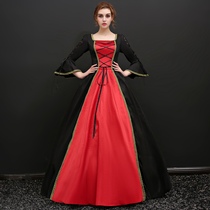 22 Chinese New Year Festival Costume COS Gown female lead singer Conqueror Black Palace Costume Gothic Dress