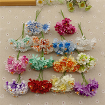 Colorful Cherry Blossom Rose Flower Rings Material Joy Sugar Box Accessories DIY Handmade Emulation Flowers Bridal Head Flowers