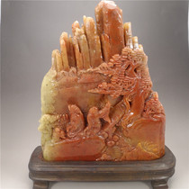 Shoushan Stone Zhejiang Frozen Redstone "Xiangshan Club Friends" boutique high relief ornaments hand seal pendant