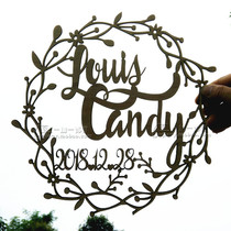 Custom creative custom wedding decoration Wooden name flower brand Letter flower brand beautiful wooden listing hollow flower brand