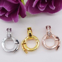 925 sterling silver diao zhui kou sweater necklace button pendant universal buckle DIY jewelry accessories buckle adhesive hook hanging buckle