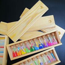 Wooden box gift wishing bottle wooden box glass bottle wooden box set color wish bottle wish wooden cork bottle