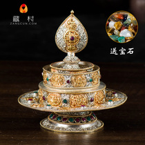 ba jixiang man zha pan Nepal copper plated filigree tea man da pan repair disk having a diameter of about 8 5cm