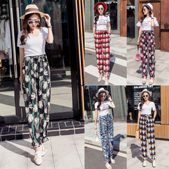 2019实拍夏季雪纺哈伦裤女九分长裤薄款灯笼