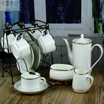 Food utensils Food generation 15 coffee utensils Bone china silver edge British afternoon tea utensils Simple European-style coffee cups and saucers with shelves
