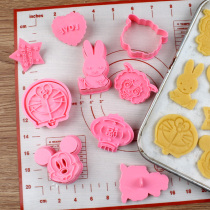 Three-dimensional animal cartoon biscuit mold multiple cake Rice Group DIY biscuit mold set 3D biscuit cut mold printing