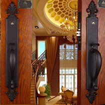 Shuangshan hardware Belvidi pure copper lock Villa into the household European style split double open universal door lock