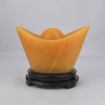 Natural jade Topaz ingot ornaments Lucky large Feng Shui Lucky living room ornaments Home decoration gifts