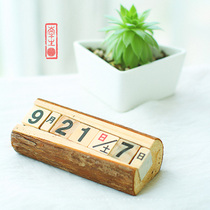 zakka Retro creative home log calendar desktop ornaments Cafe shop decoration crafts
