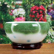 Damaged to Jingdezhen ceramic fish tank goldfish tank turtle water lily bowl water lily tank ceramic fish basin goldfish Basin