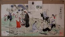 Chinese painting pure hand-painted copy Fan Zeng four-foot boutique freehand painting authentic eight Immortals (beckoning)