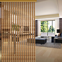 Wooden bead curtain finished product change Feng Shui entrance partition Entrance living room high-grade wood grain bead curtain solid wood encryption can be customized