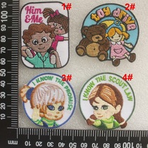 Heart embroidery YD03 cartoon beautiful girl embroidered bear doll back glue cloth sticker Girl Scout ironing