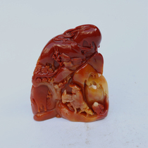 Imitating Jade character landscape hibiscus stone imitation Shoushan stone ornaments horseback riding