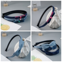 Two childrens hair accessories denim childrens hair hoop students have teeth non-slip headgear girls imported headgear