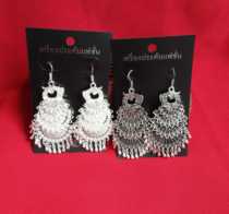 New Miao silver earrings minority stage performance costumes with ornaments exaggerated silver earrings ear string