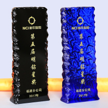 Black Crystal Trophy Customized Medals Diamond Company Gifts Annual Meeting Prizes Souvenirs Excellent Staff Medals Customized