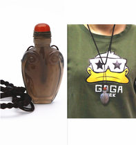 Brazilian agate hand-carved chest-mounted agate snuff bottle