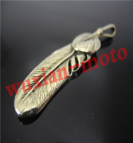 Handmade pure copper feather Goros motorcycle keychain retro accessories brass Japanese locomotive Ami