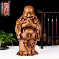 Sheng Fans Buddhist Pendulum Pieces Living Room Laughing Buddha Pendulum Pieces Big Bells Big Belly of the Buddha Little Buddhist monk Smiling Buddha Red Copper