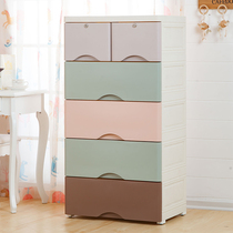 Nayale 58cm thick drawer storage cabinet plastic lock large-capacity household multi-layer childrens locker