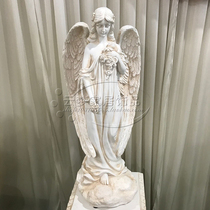 High-end retro European-style resin glass fiber reinforced plastic angel Roman column Hotel KTV Villa living room decoration floor decoration