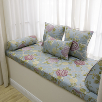 Custom-made villa model room European-style jacquard bay window mat Custom-made high-density sponge thickened window sill mat card seat cushion