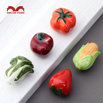 Cartoon handle fruit vegetable handle drawer clothes shoe cabinet door ceramic handle children European pastoral American country