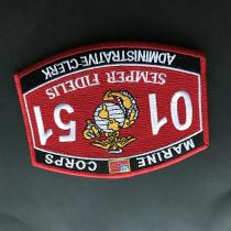 USMC US Navy Jun Marine Corps MOS Chapter Marine Corps Work Code Class 01 Administrative Armband Badge