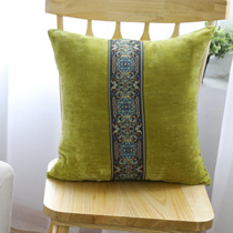Green luxury European flannel bedside sofa solid color pillow pillow large backrest dark blue cushion without core