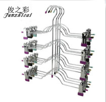 Multi-function pants rack pants clip telescopic household stainless steel adult skirt clip wardrobe storage artifact incognito multi-layer pants hang