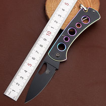 Three-edged wooden 7081 knife outdoor knife folding knife folding knife Camping self-defense portable keychain knife saber