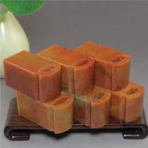 Jin Shi practice button head stamp Zhejiang red stone tile button seal 2 5cm Shoushan stone seal cutting button stamp material