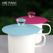 Silicone cup lid non-toxic food grade creative large dustproof heat-resistant multifunctional diamond doll cartoon leak-proof cup cover