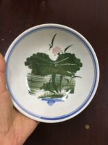 Liling porcelain hand-painted lotus leaf lotus plate nostalgic collection decorative ornaments package old fidelity