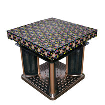 Cartoon black waterproof oilproof cover grill fire rack leather cover leather desktop automatic Mahjong table leather cover outdoor table cover cloth