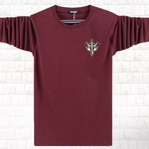 Autumn clothes new plus size mens T-shirt long-sleeved loose fat style wide round neck autumn clothes bottoming shirt