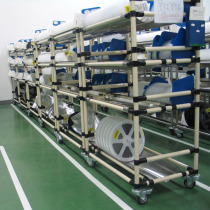 Wire Rod Shelving Mobile Cart Wire Rod Connecting Pipe Lean Pipe Shelf With Wheels Antistatic