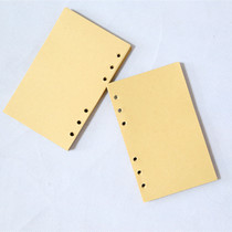A6 loose-leaf blank Kraft paper replacement core notepad student detachable hand-painted book retro hand-painted interior page beige 6-hole notepad core thickened notebook stationery core