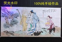Copy Fan Zeng celebrity calligraphy and painting pure hand-painted four-foot boutique three-person figure handmade Chinese painting gift introduction description