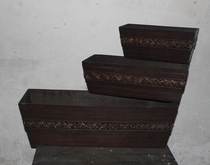 Export Takeaway Single Lonely Solid Wood Made Old Set Three Pots American Countryside ZAKKA Wood Basin Shooting Props