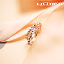 South Korean Korean version of high quality inlaid crystal retro Roman hollowed-out loving ring diamond ring male and female lovers