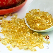Citrine powder Crystal random shape broken gemstone Buddha statue dharma device Tibetan for Manza Buddhist supplies 50g