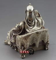 Antique bronze crafts pure copper copper brass seat reading Guan Gong bronze statue ornaments Wu Caishen
