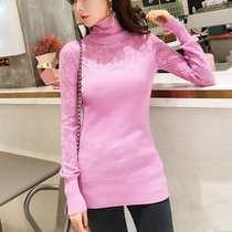 Large size womens base shirt Turtleneck sweater sweater Fat mm thin long sleeve base shirt