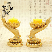 Alloy bergamot Candlestick ghee lamp holder for Buddha lamp stand ghee candle for lamp Buddha Hall for Buddhist supplies