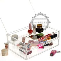 Transparent acrylic 2-layer flap storage box drawer type jewelry makeup cosmetics grocery box finishing box custom