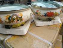 Inventory 90s aircraft brand enamel tempering hot pot warm pot